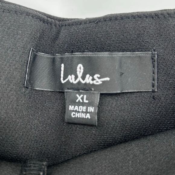 Lulus Chic Position Paperbag Waist Wide Leg Pants Trousers Black Womens Sz XL - Picture 6 of 12